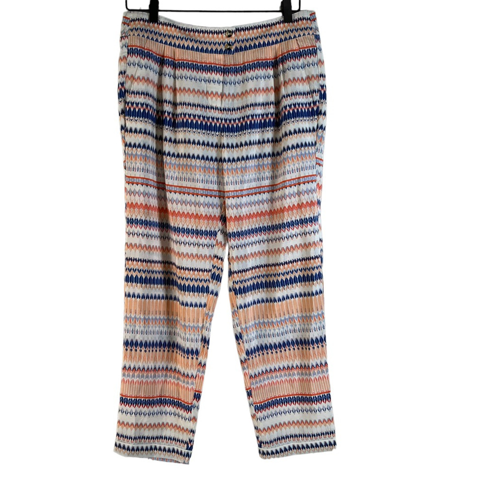 J.Crew Womens Pants Multicolor Geometric Mid Rise Pockets Knit Retro Zipper S